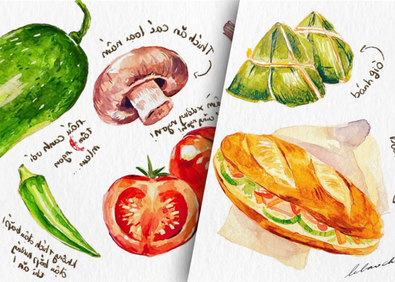 Màu nước ẩm thực