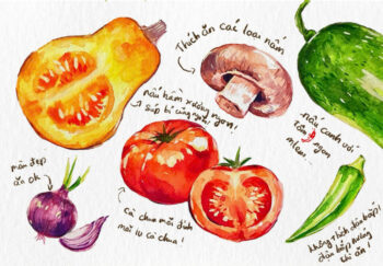 Màu nước ẩm thực