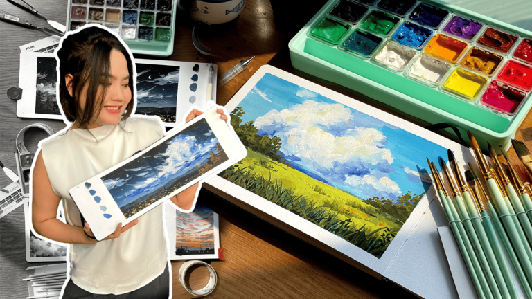 Gouache 01: Vẽ màu gouache cơ cản – làm chủ kỹ thuật vẽ phong cảnh