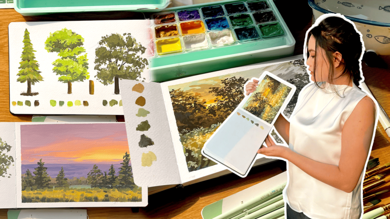 Gouache 03: Sử dụng phối cảnh và màu sắc trong tranh phong cảnh