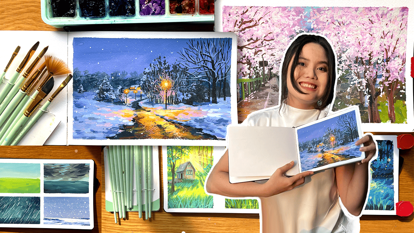 Gouache 05: Hoàn thiện kỹ thuật vẽ tranh phong cảnh nâng cao