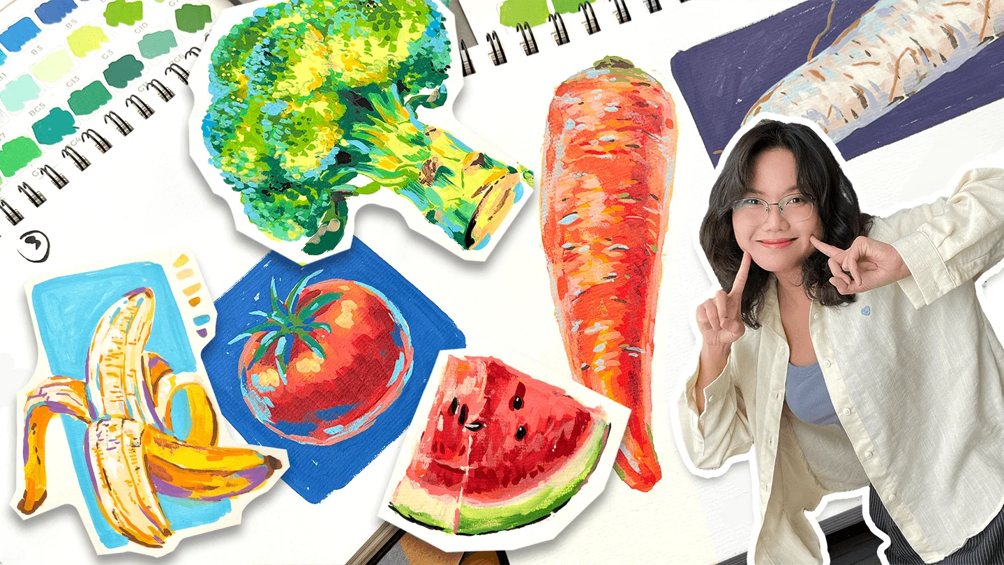 Acrylic Marker 04: Học hình khối – nguyên lý màu sắc vui nhộn bằng rau củ trái cây