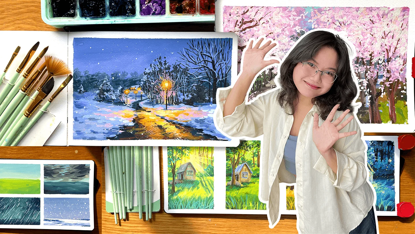 Gouache 05: Hoàn thiện kỹ thuật vẽ tranh phong cảnh nâng cao