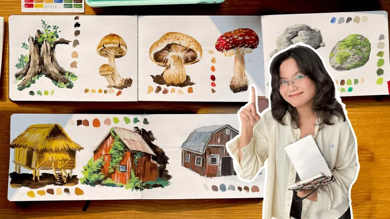 Gouache 04: Vẽ một số tĩnh vật thường có trong tranh phong cảnh